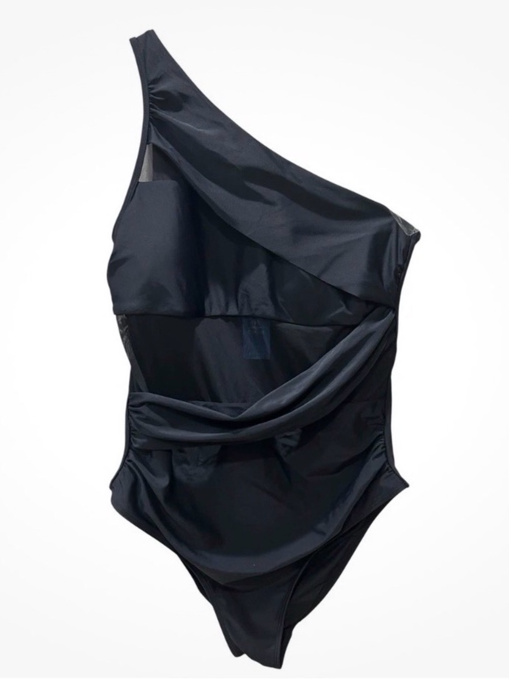 Cupshe one piece black long torso tummy control  swimsuit XL NWT
